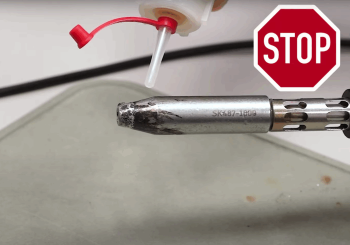 Chemicals on soldering tips